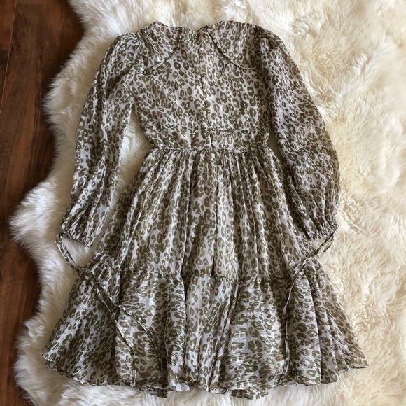 Walter Baker Faber V-Neck Dress Emerald Leopard 4 - Picture 9 of 10